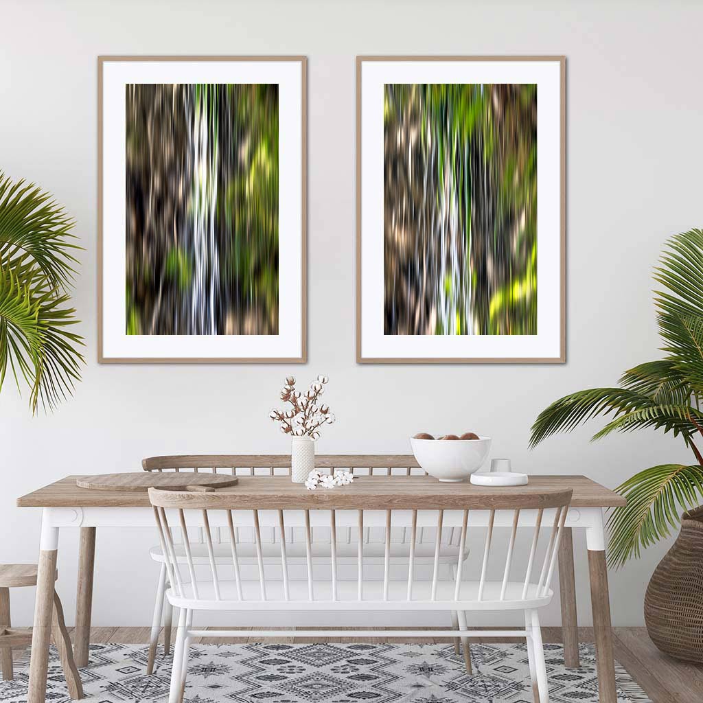 ‘Forest Flow I & II’ - Impression of artworks in an interior setting. Available printed on archival paper (unframed).