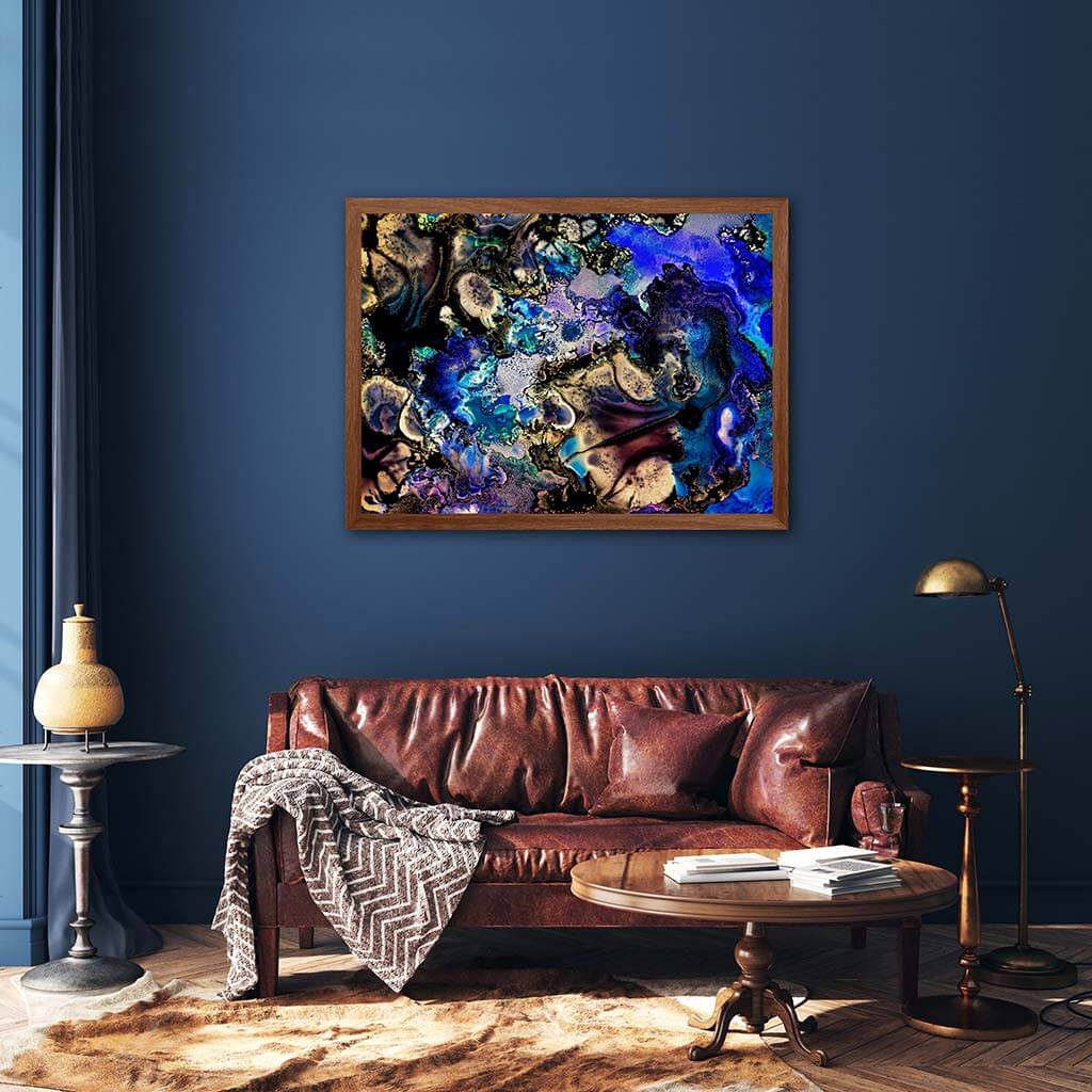 ‘Intergalactic Ebb & Flow II’ - Impression of artwork in an interior setting. Available printed on archival paper (unframed) & ready to hang metal.