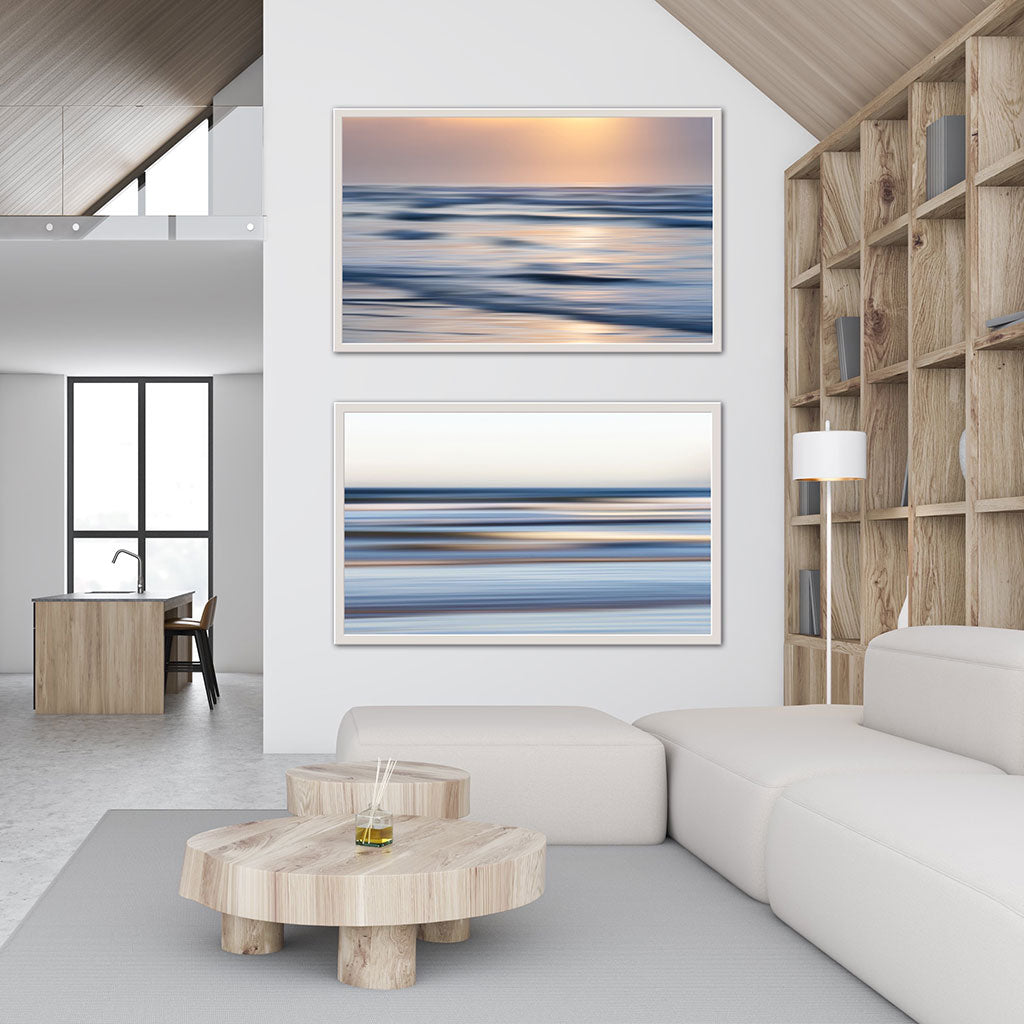 'MesmeRising' & ‘Silken’- Impression of artworks in an interior setting. Available printed on archival paper (unframed).