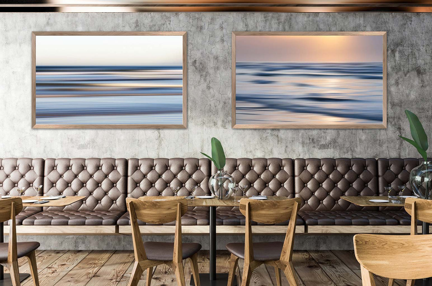 ‘Silken’ & 'MesmeRising'- Impression of artworks in an interior setting. Available printed on archival paper (unframed).