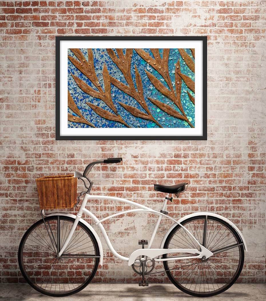 'Foliage Voyage' - Impression of artwork in an interior setting. Available printed on archival paper (unframed).