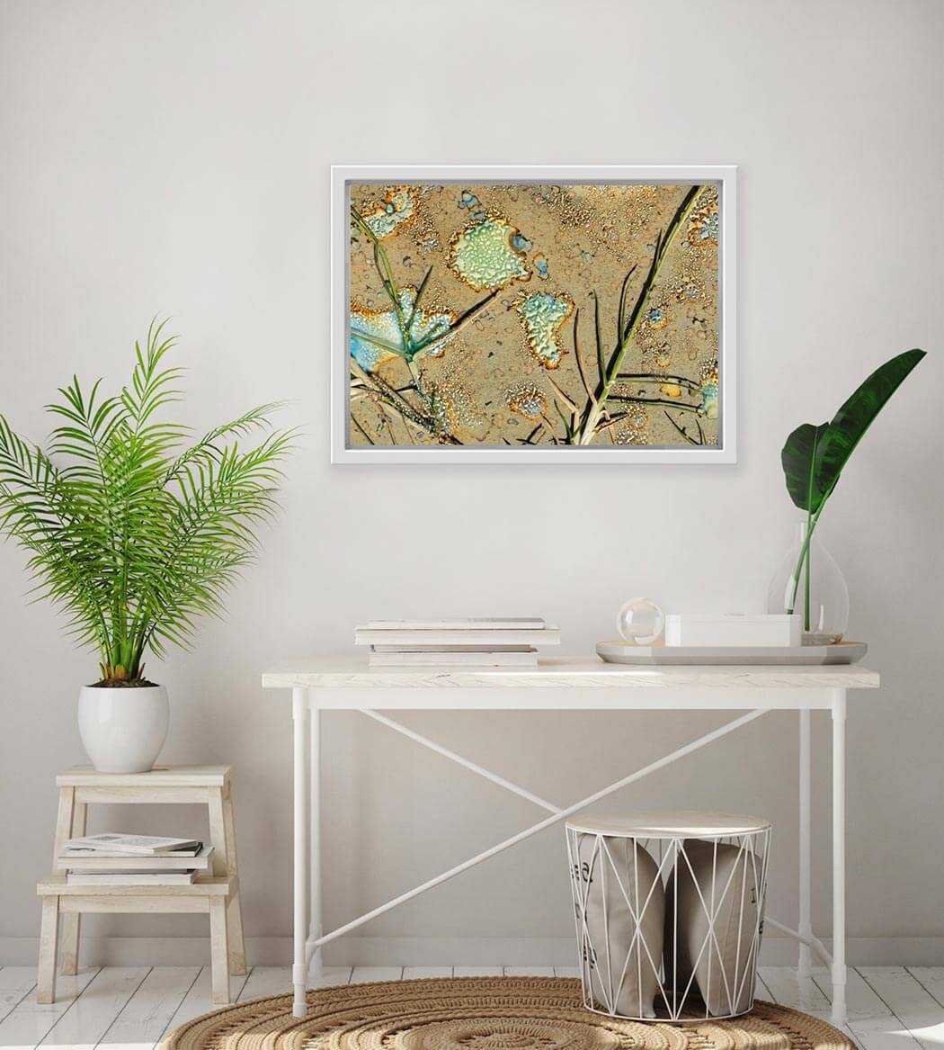 'Oases I' - Impression of artwork in an interior setting. Available printed on archival paper (unframed).