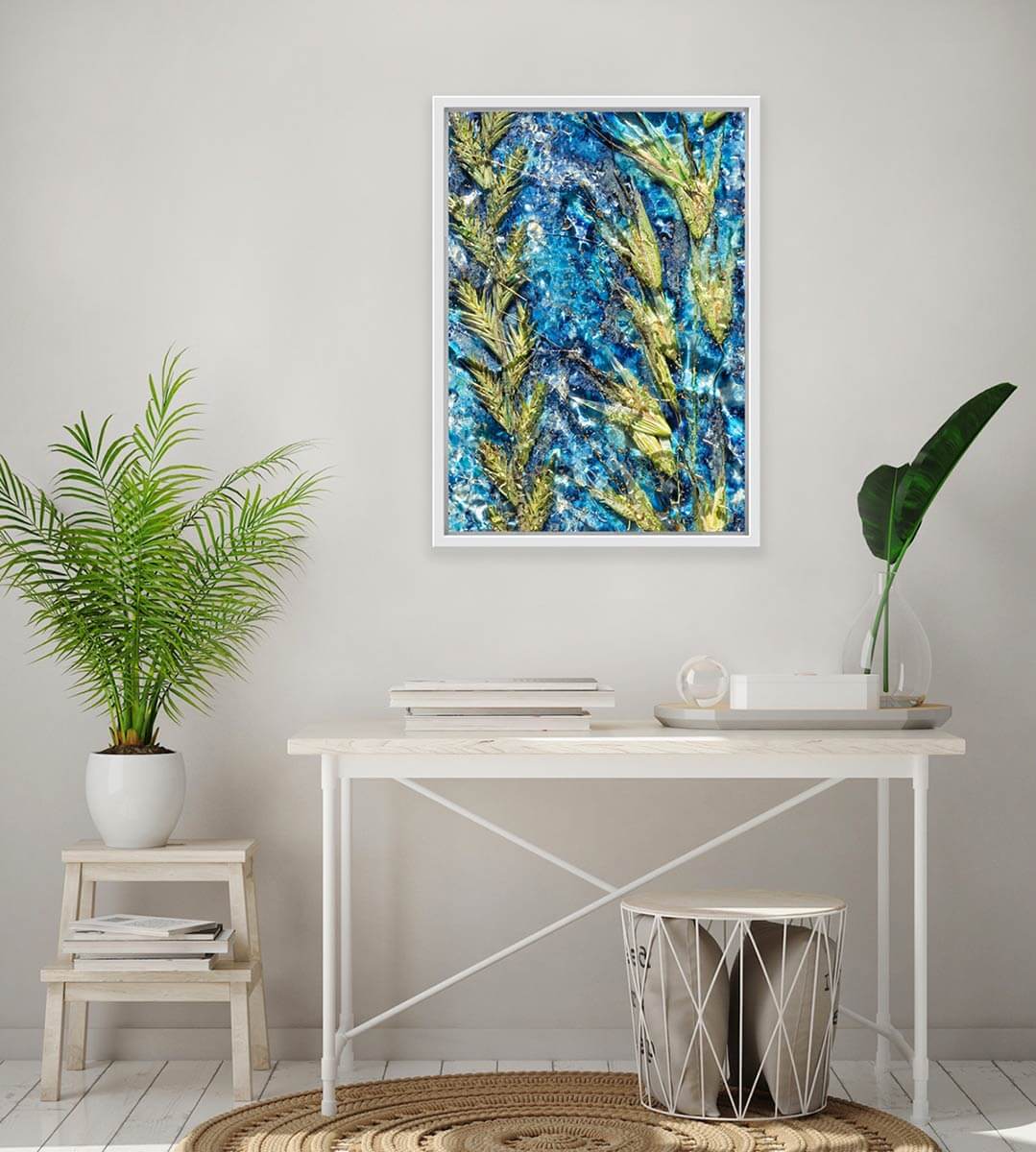 'Sparkle & Flow' - Impression of artwork in an interior setting. Available printed on archival paper (unframed).