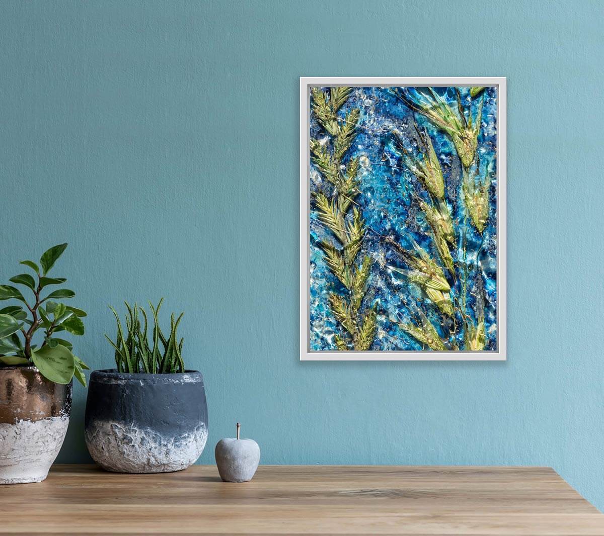 'Sparkle & Flow' - Impression of artwork in an interior setting. Available printed on archival paper (unframed).