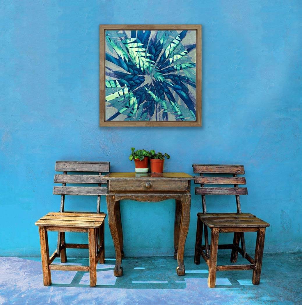 'Tropical Supernova' - Impression of artwork in an interior setting. Available printed on archival paper (unframed).