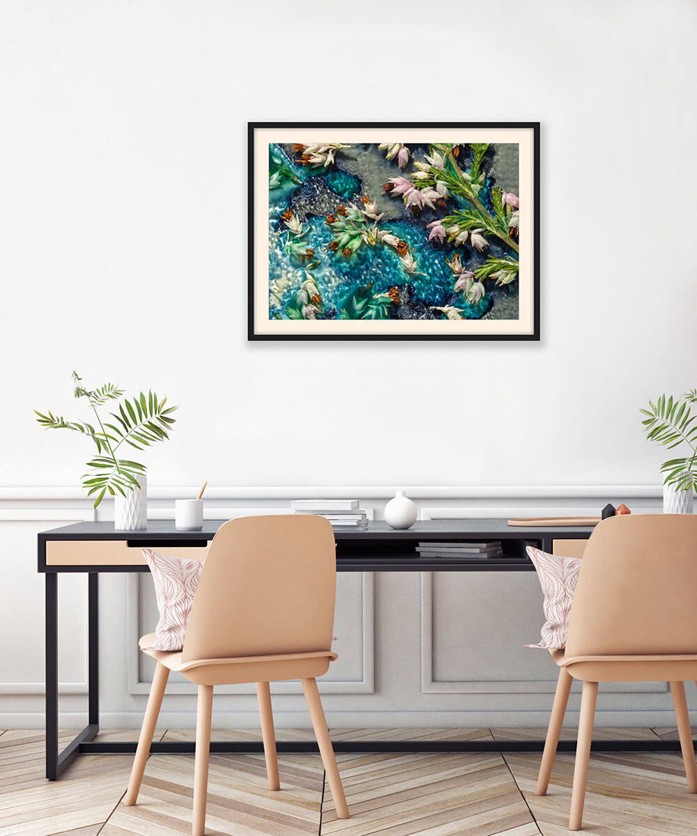 'Winter Swimming' - Impression of artwork in an interior setting. Available printed on archival paper (unframed).