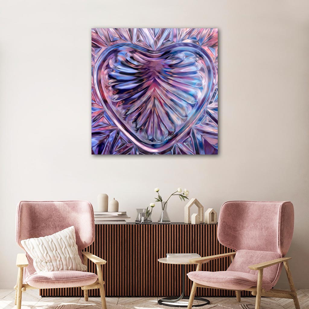 ‘Compassionate Heart’ - Impression of artwork in an interior setting. Available printed on archival paper (unframed) & ready to hang metal.