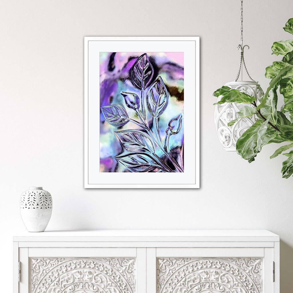 ‘Cosmic Vitality’ - Impression of artwork in an interior setting. Available printed on archival paper (unframed) & ready to hang metal.