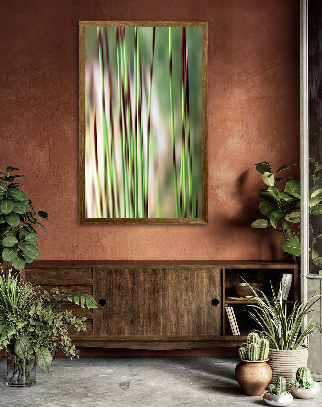 ‘Earthly Simplicity’ - Impression of artwork in an interior setting. Available printed on archival paper (unframed).