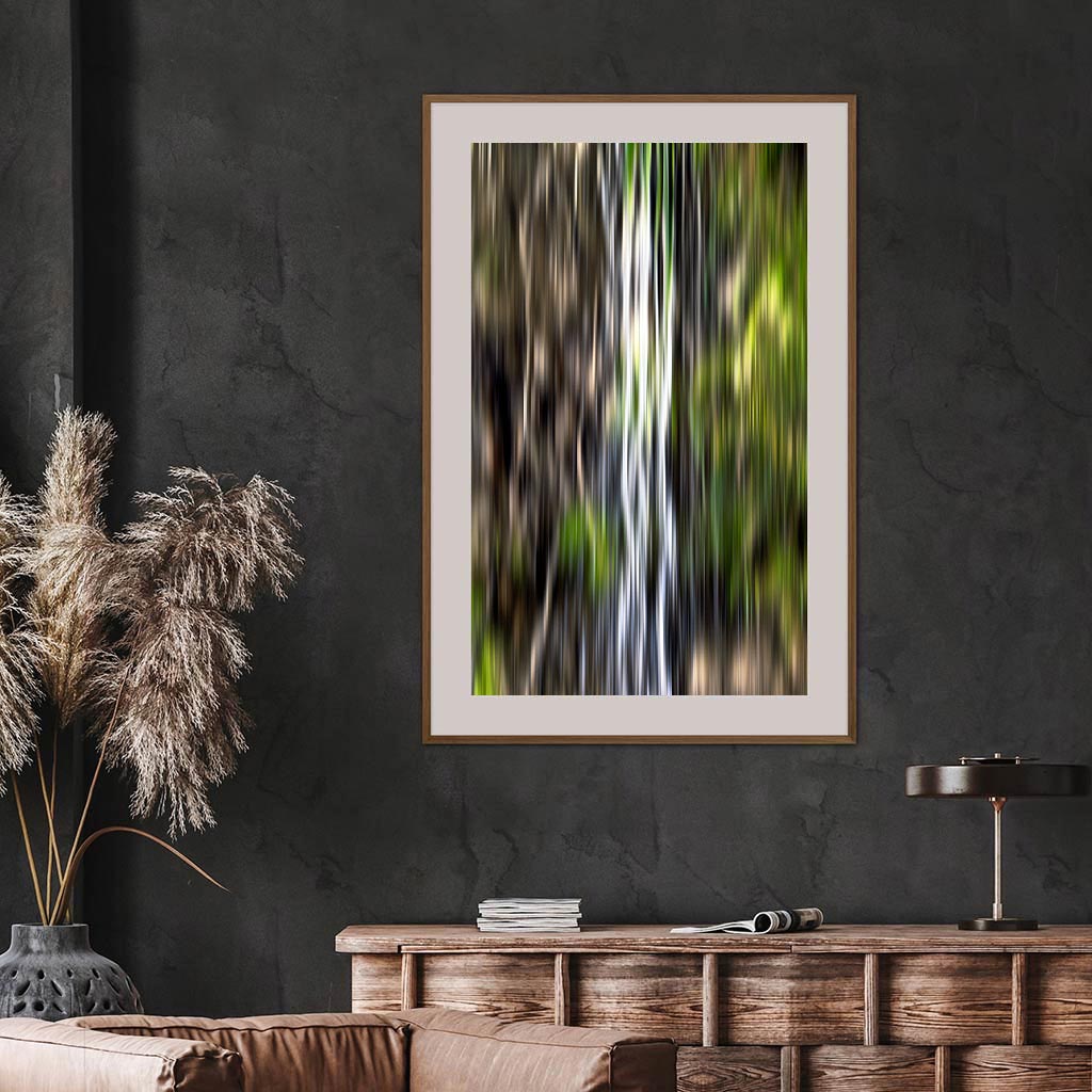 ‘Forest Flow I’ - Impression of artwork in an interior setting. Available printed on archival paper (unframed).