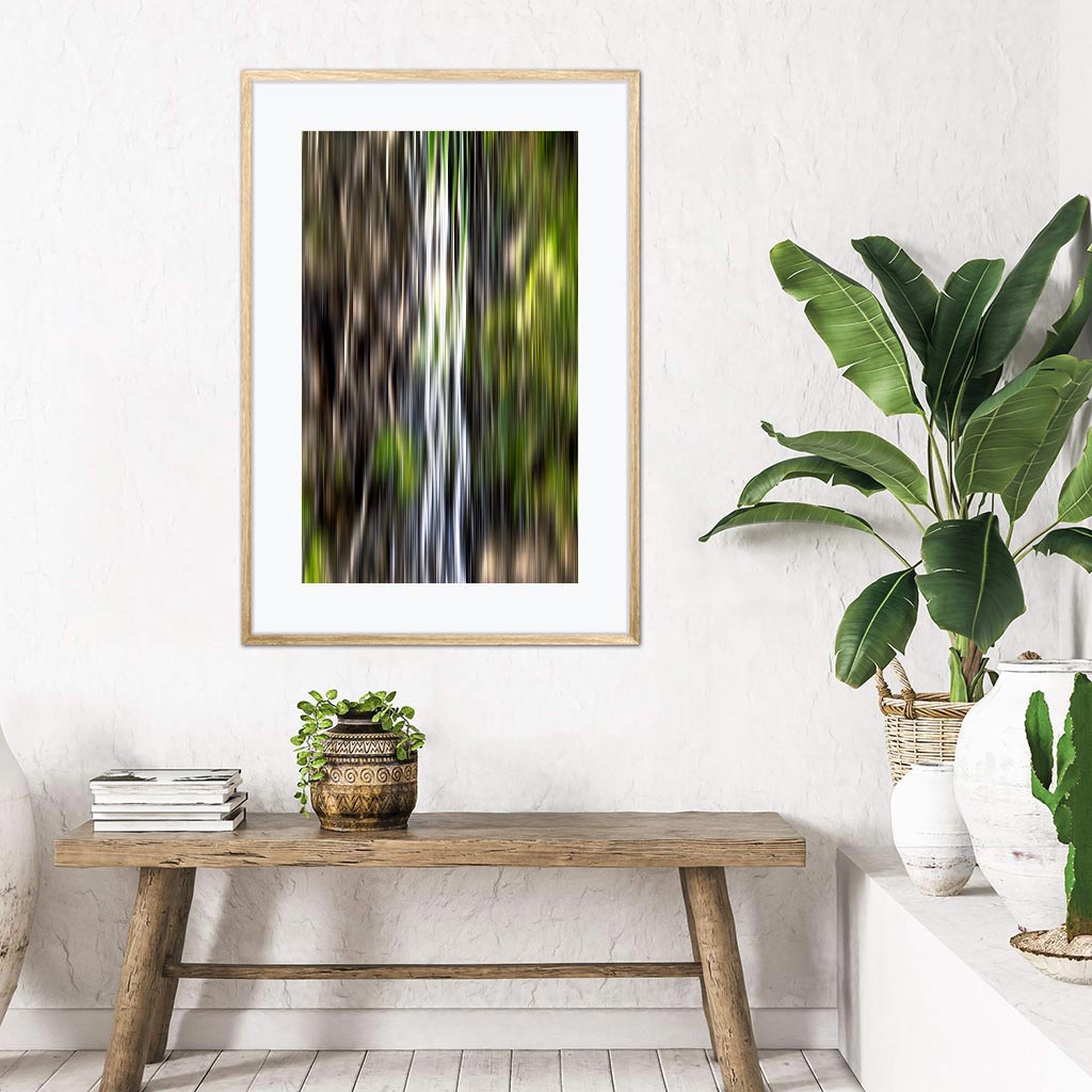 ‘Forest Flow I’ - Impression of artwork in an interior setting. Available printed on archival paper (unframed).