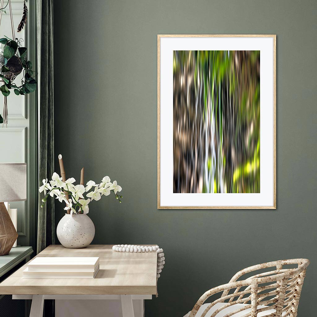 ‘Forest Flow II’ - Impression of artwork in an interior setting. Available printed on archival paper (unframed).
