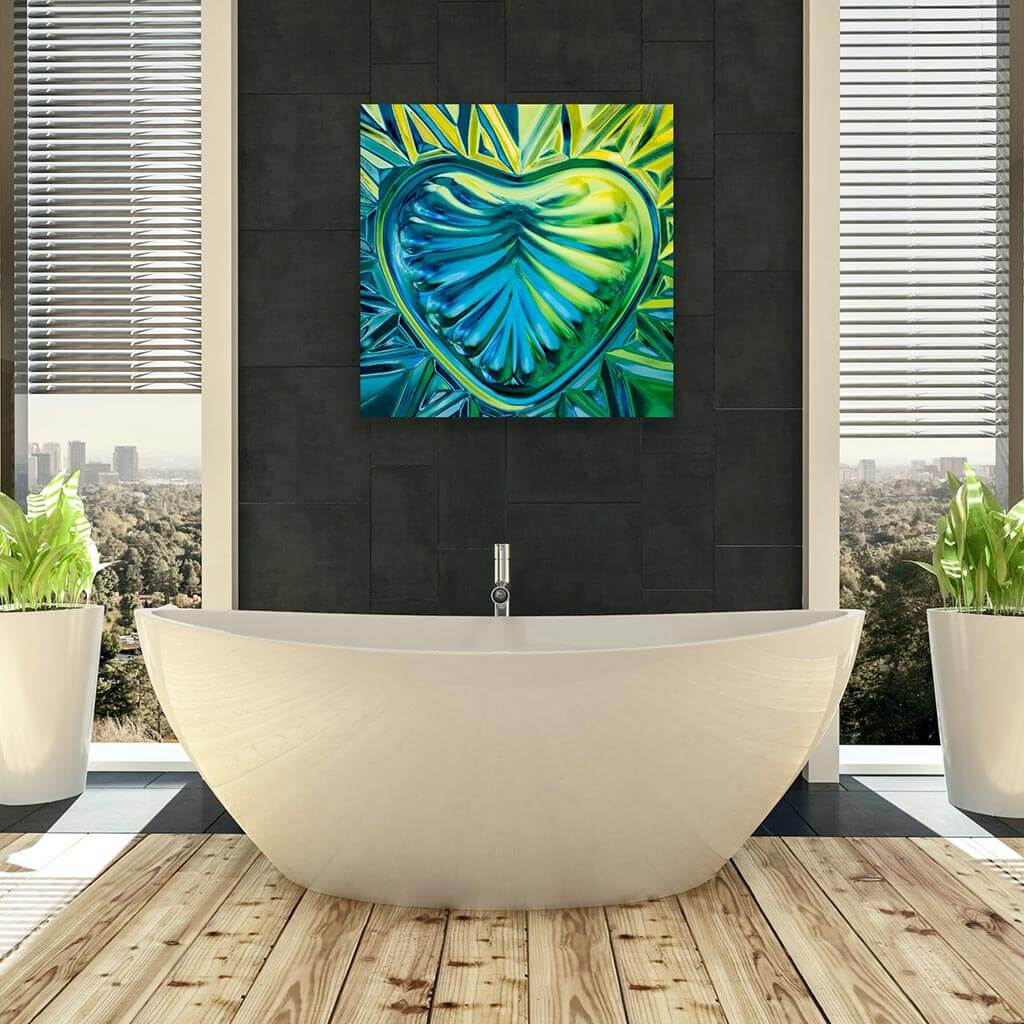 ‘Heart-Centered’ - Impression of artwork in an interior setting. Available printed on archival paper (unframed) & ready to hang metal.