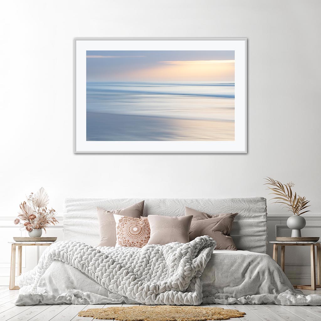 ‘Iridescent Rising I’ - Impression of artwork in an interior setting. Available printed on archival paper (unframed).