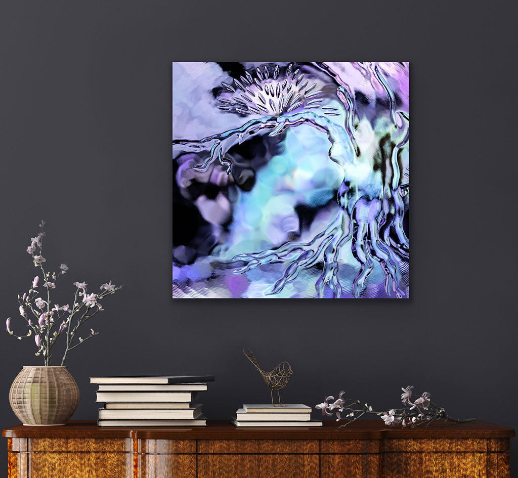 ‘Iridescent Source’ - Impression of artwork in an interior setting. Available printed on archival paper (unframed) & ready to hang metal.