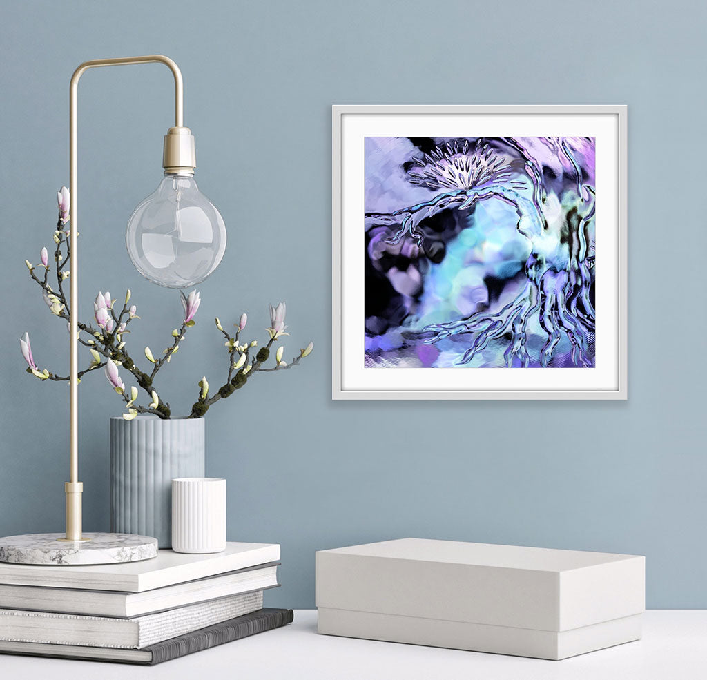 ‘Iridescent Source’ - Impression of artwork in an interior setting. Available printed on archival paper (unframed) & ready to hang metal.