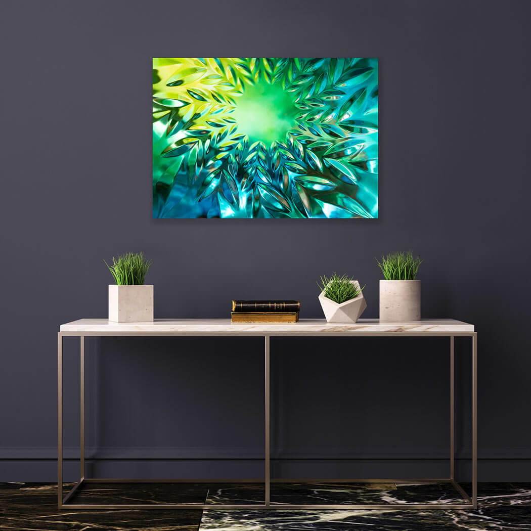 ‘Radiate’ - Impression of artwork in an interior setting. Available printed on archival paper (unframed) & ready to hang metal.