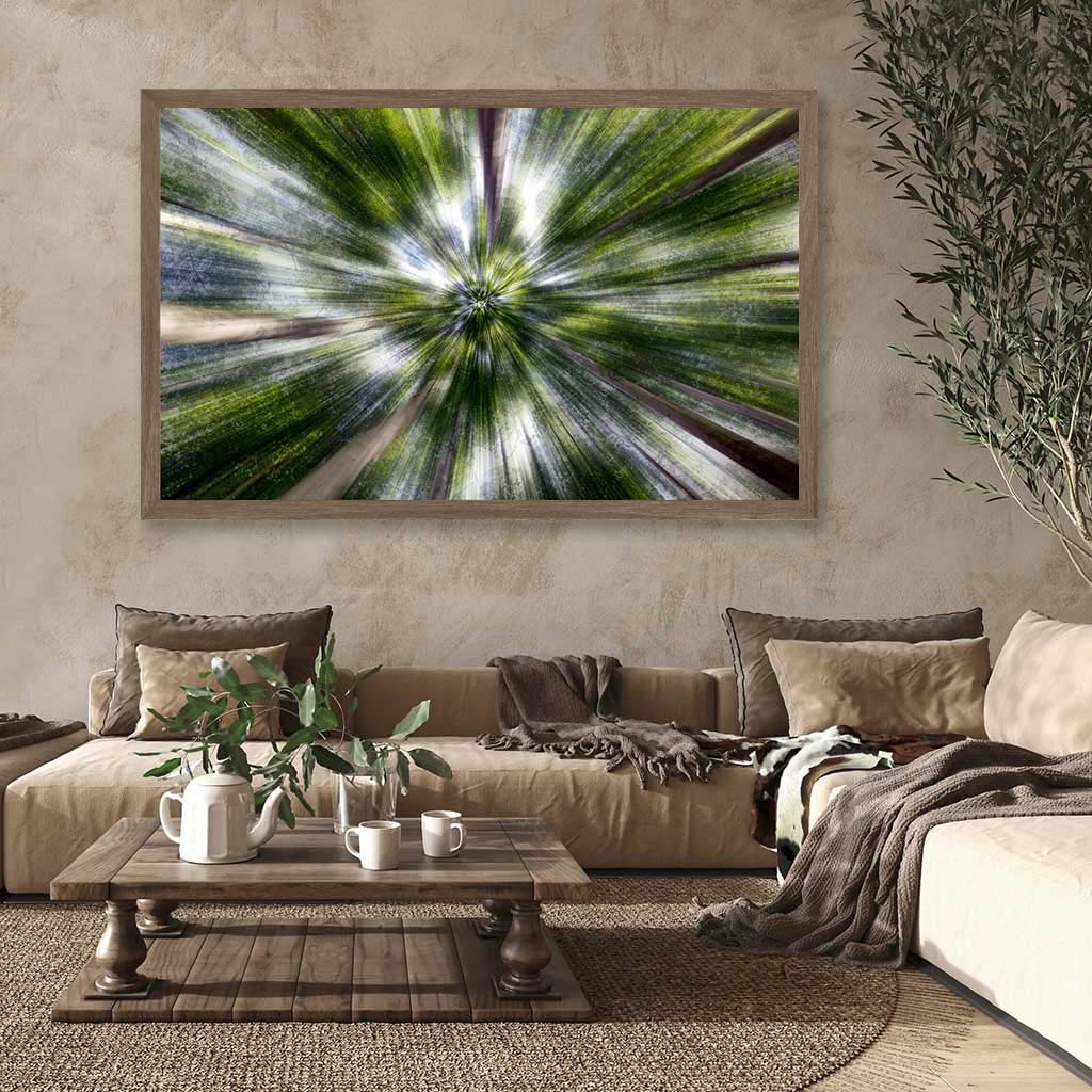 ‘Skyward’ - Impression of artwork in an interior setting. Available printed on archival paper (unframed).