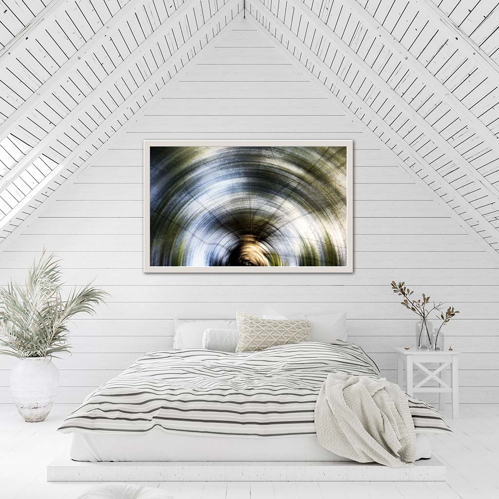 'Swinging’ - Impression of artwork in an interior setting. Available printed on archival paper (unframed).