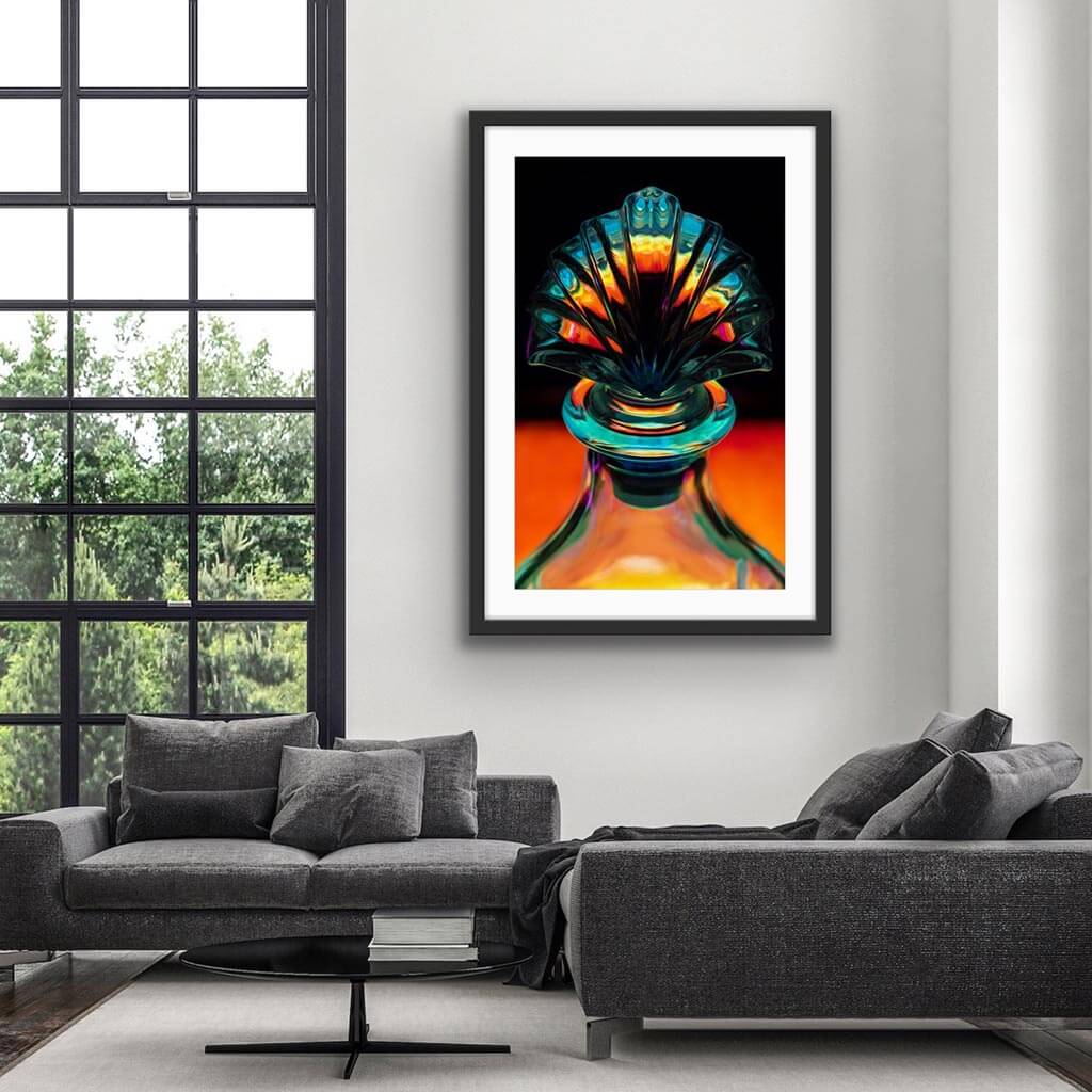 ‘The Queen Of Colour’ - Impression of artwork in an interior setting. Available printed on archival paper (unframed) & ready to hang metal.