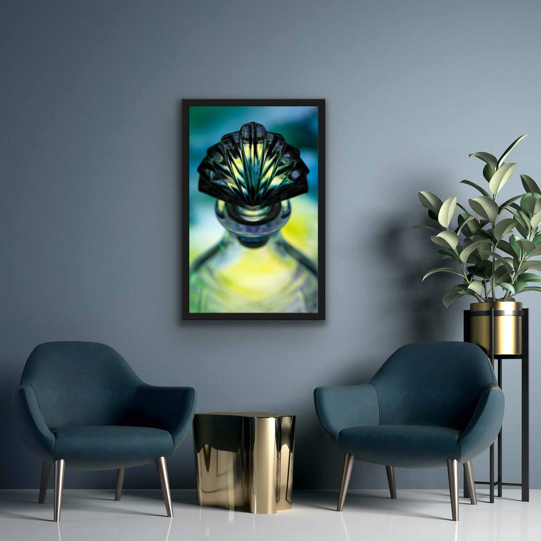 ‘The Queen of Minted Limes’ - Impression of artwork in an interior setting. Available printed on archival paper (unframed) & ready to hang metal.